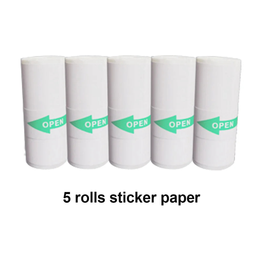 Mini Thermal Label Printer Smart Pocket Portable Photo Printer for Phone Wireless Bluetooth Adhesive Miniprint W/ Printing Paper