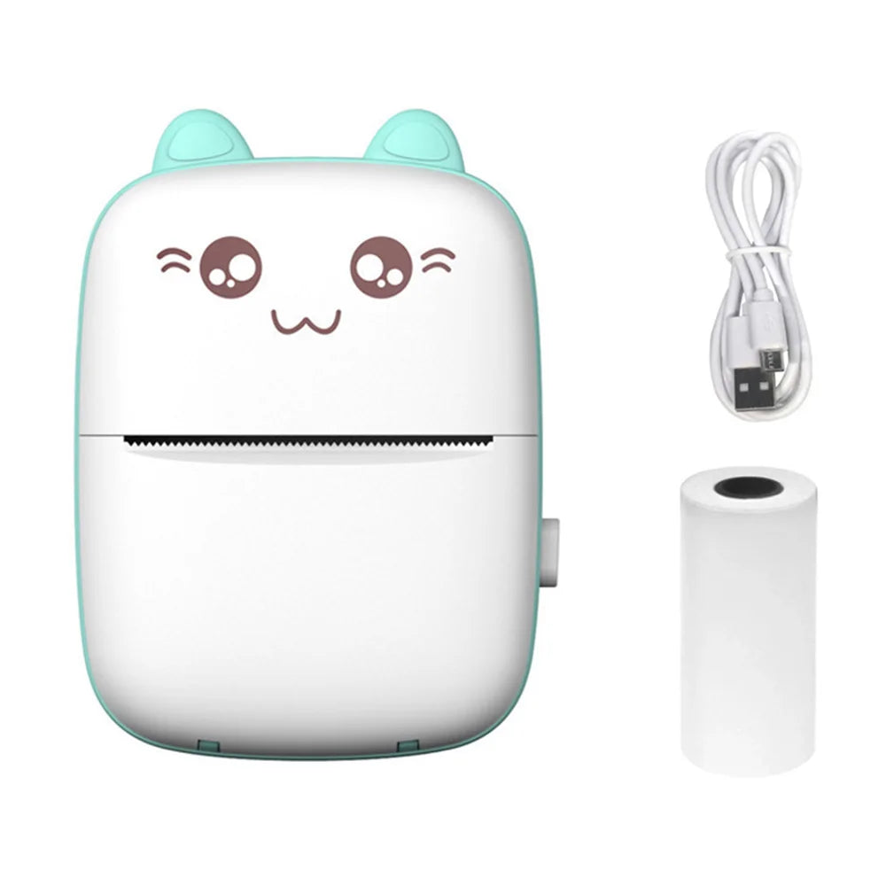 Mini Thermal Label Printer Smart Pocket Portable Photo Printer for Phone Wireless Bluetooth Adhesive Miniprint W/ Printing Paper