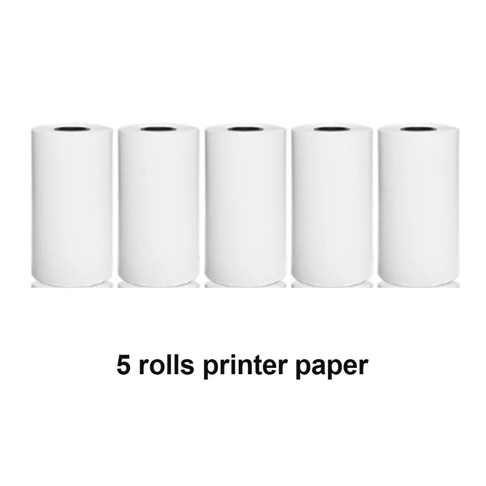 Mini Thermal Label Printer Smart Pocket Portable Photo Printer for Phone Wireless Bluetooth Adhesive Miniprint W/ Printing Paper