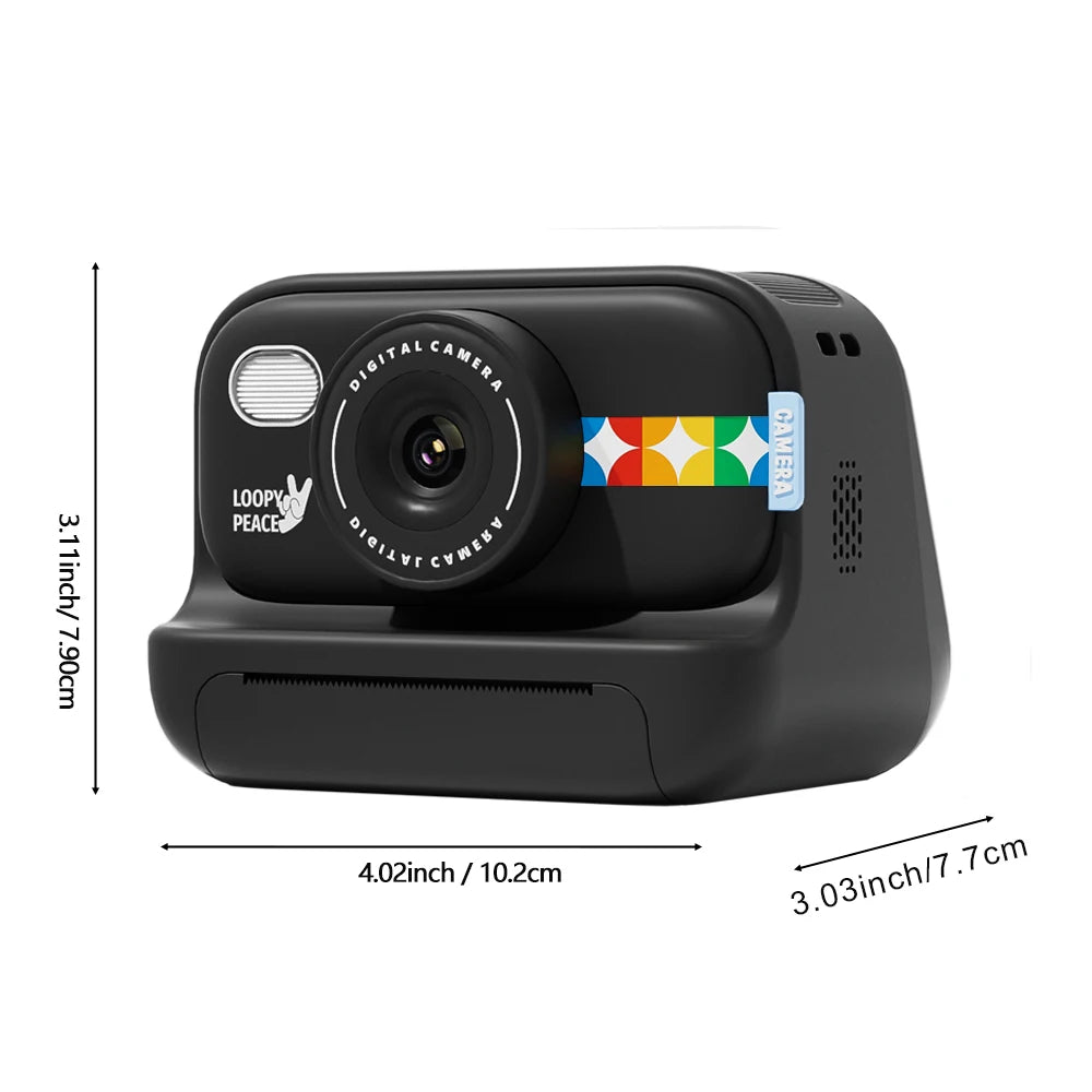 Color Instant Print Camera for Kids, Christmas Birthday Gifts for Girls Boys, HD Digital Video Cameras No Ink Thermal Paper