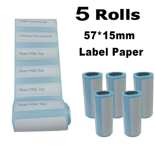 Mini Thermal Label Printer Smart Pocket Portable Photo Printer for Phone Wireless Bluetooth Adhesive Miniprint W/ Printing Paper