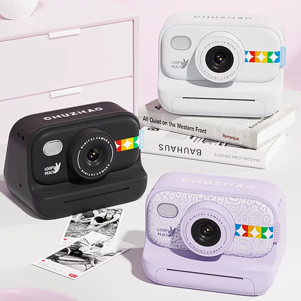 Color Instant Print Camera for Kids, Christmas Birthday Gifts for Girls Boys, HD Digital Video Cameras No Ink Thermal Paper