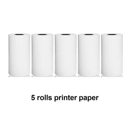 Mini Thermal Label Printer Smart Pocket Portable Photo Printer for Phone Wireless Bluetooth Adhesive Miniprint W/ Printing Paper
