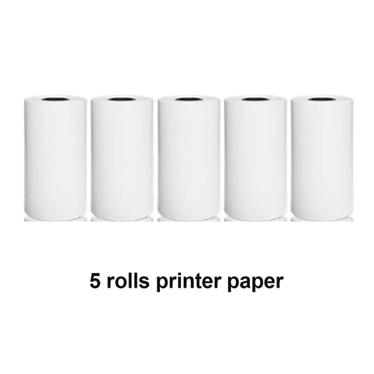 Mini Thermal Label Printer Smart Pocket Portable Photo Printer for Phone Wireless Bluetooth Adhesive Miniprint W/ Printing Paper